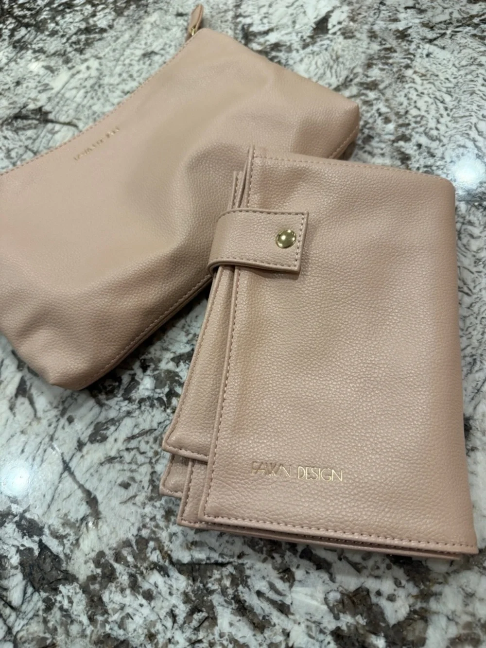Fawn Design Blush Leather Wristlet Changing Mat